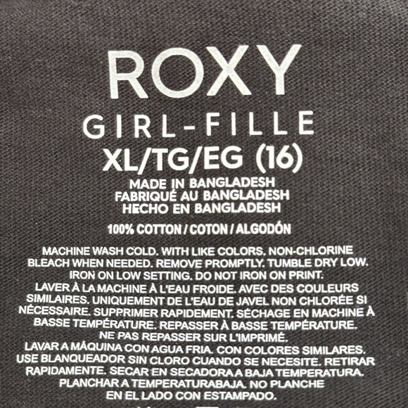 NWT Roxy Black Graphic Kids T-Shirt - Picture 5 of 6
